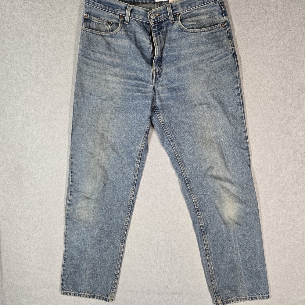 Levi's 901 Men Jeans 34X32 Blue Denim Relaxed Straight Leg Grunge Distressed